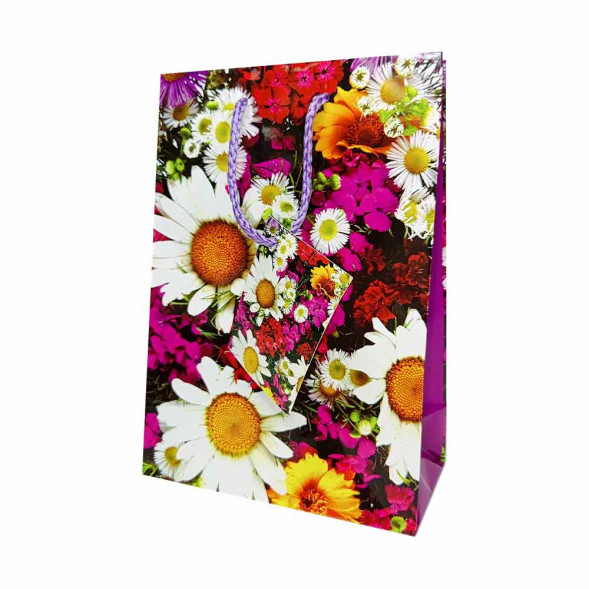 Пакет ламинированный Цветы 14*20*7см 
