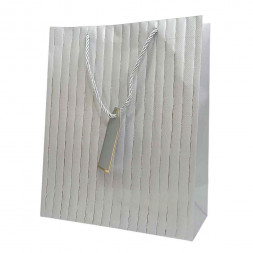 Пакет ЛЮКС однотонный с золотой полоской размер 26*32*12см