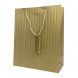 Пакет ЛЮКС однотонный с золотой полоской размер 26*32*12см