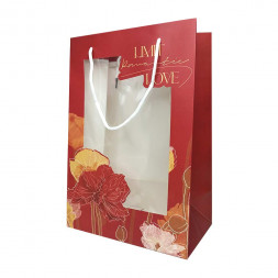 Пакет ЛЮКС Флора с окном размер 24*14*35см