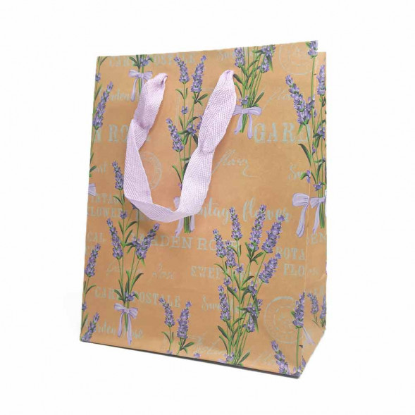 Пакет крафт Цветы размер 18*23*10см