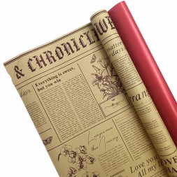 Пленка в рулоне матовая Ботаника красная размер 58см*10м 65мкм