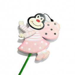 Топпер Пчелка розовая размер 6*7см H-50см