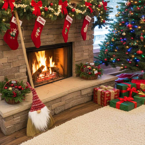 Метла гном размер 40*8*130см арт 49142