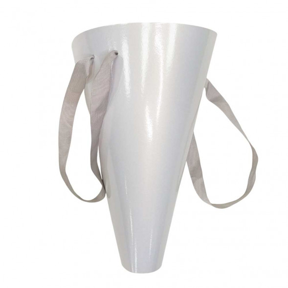 Плайм-пакет для цветов Глянец белый размер D-17см Н-29см