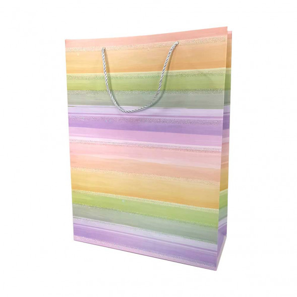 Пакет ЛЮКС Радуга с блеском размер 26*32*12см