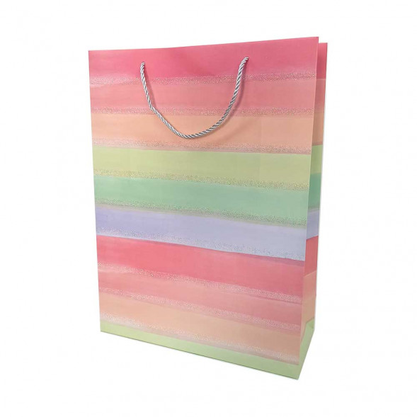 Пакет ЛЮКС Радуга с блеском размер 26*32*12см