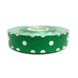 Лента простая полипропиленовая Горох зеленая размер 2см*50м