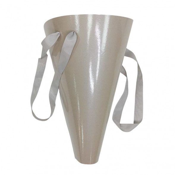 Плайм-пакет для цветов Глянец светло-серый размер D-17см Н-29см