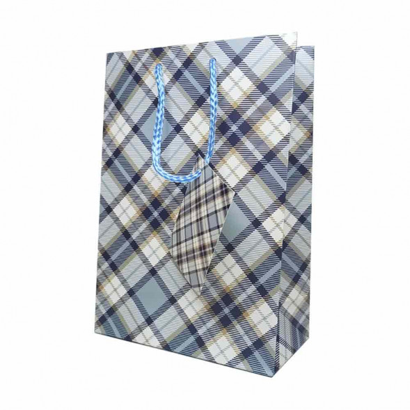 Пакет матовый бумажный МЭН+клетка размер 14*20*10см