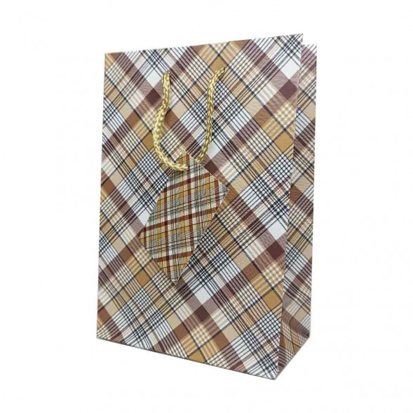 Пакет матовый бумажный МЭН+клетка размер 14*20*10см