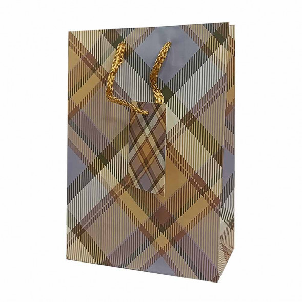 Пакет матовый бумажный МЭН+клетка размер 14*20*10см