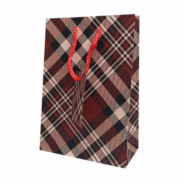 Пакет матовый бумажный МЭН+клетка размер 14*20*10см