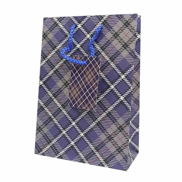 Пакет матовый бумажный МЭН+клетка размер 14*20*10см