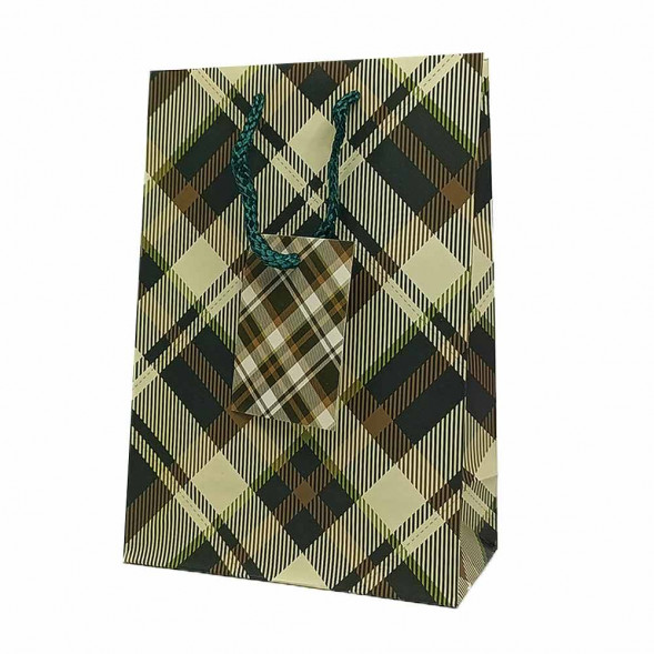 Пакет матовый бумажный МЭН+клетка размер 14*20*10см