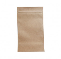 Дой-пак бумажный крафт металл внутри с замком zip-lock 105*190+(35+35) уп 10шт