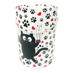 Коробка цилиндр Лапки белая размер 18*24см