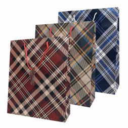 Пакет матовый бумажный МЭН+клетка размер 26*32*10см