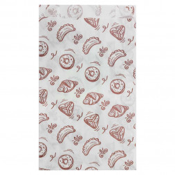 Пакет бумажный белый с печатью с плоским дном размер 25*14*6см уп 10шт