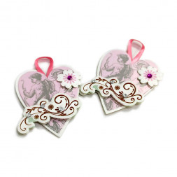 Наклейки 3D коллаж Сердца размер 6*7см