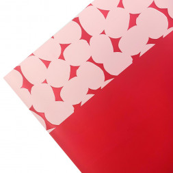 Пленка в рулоне матовая Монпансье красная размер 58см*10м 65мкм