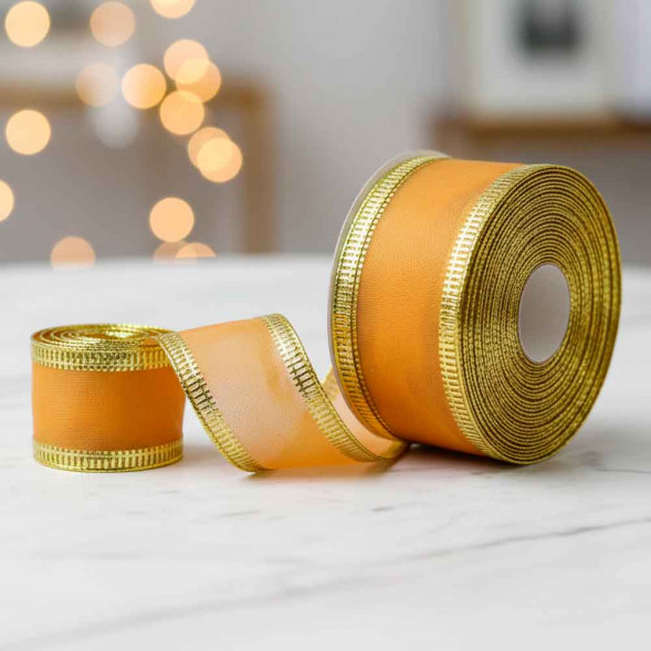 Лента тканая с люрексом на проволоке 2,5-4см*3м