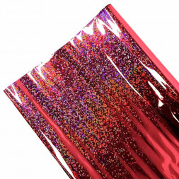 Пленка глянцевая в рулоне Голография красная размер 70см*8м