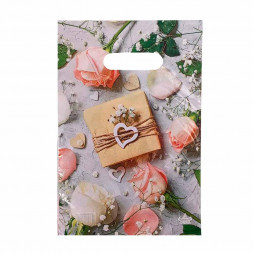 Пакет вырубной  ПВД Коробка с сердцем 20*30см 35 мкм 100шт