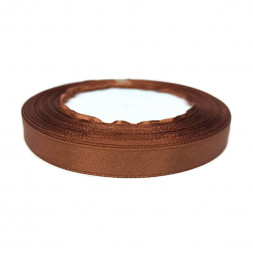 Лента атласная коричневая размер 1см*23м