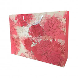 Пакет ЛЮКС Цветы с блеском размер 53*44*15см