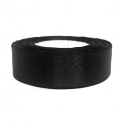 Лента атласная черная размер 2,5см*23м