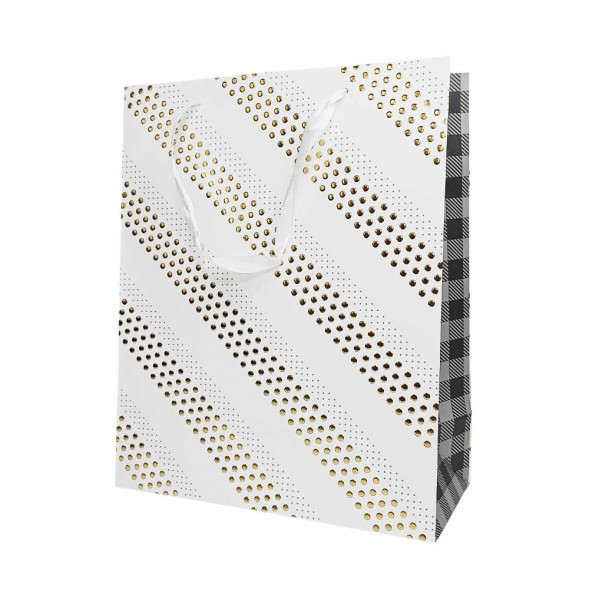 Пакет ЛЮКС Клепки золотые размер 26*32*12см