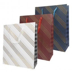 Пакет ЛЮКС Клепки золотые размер 26*32*12см