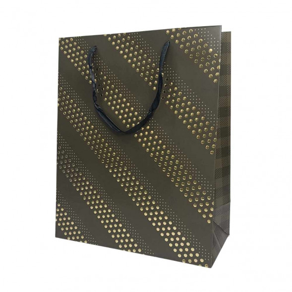 Пакет ЛЮКС Клепки золотые размер 26*32*12см