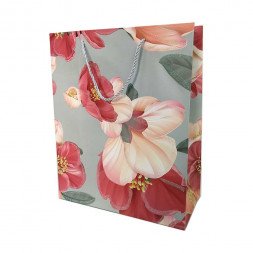 Пакет ЛЮКС Цветы с блестками размер 26*32*12см