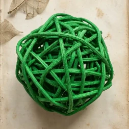 Шар из ротанга зеленый D-3см