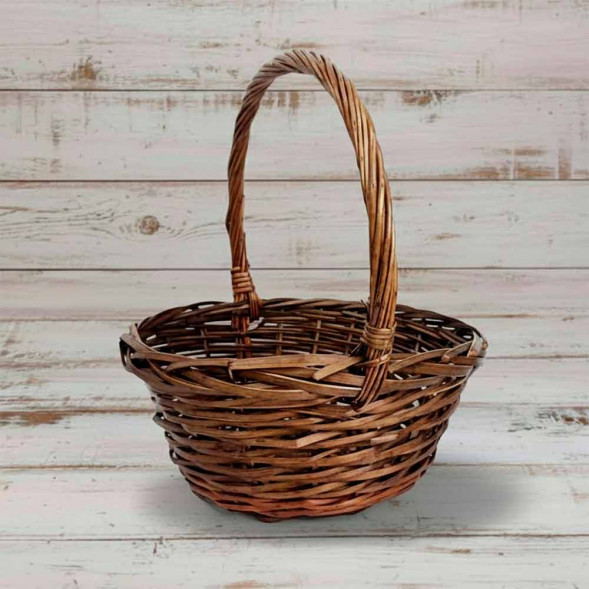 Корзина круглая коричневая ива в 3-х размерах