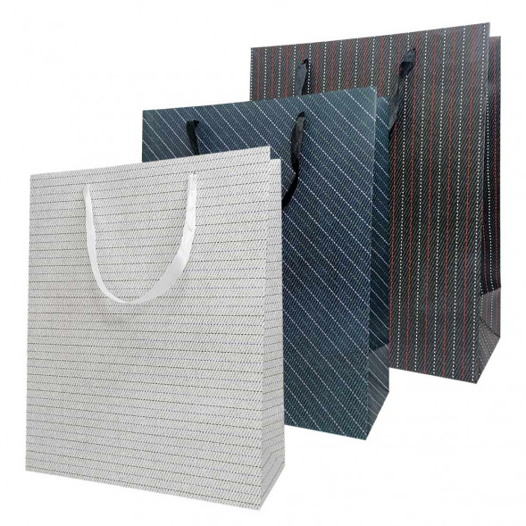 Пакет ЛЮКС Косая полоска размер 26*32*12см