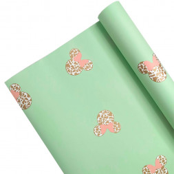 Пленка в рулоне матовая Мини Маус мятная размер 58см*10м 60мкм