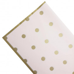 Пленка Горох золотой на розовом размер 58*58см 50мкм