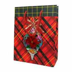 Пакет ЛЮКС НГ Клетка с голографическим эффектом размер 18*23*10см