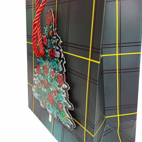 Пакет ЛЮКС НГ Клетка с голографическим эффектом размер 18*23*10см