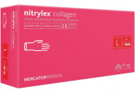 Перчатки нитриловые Nitrylex PF с коллагеном и аллантоином фуксия 50 пар L