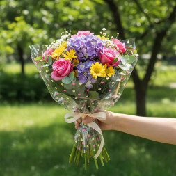 Пленка в рулоне с рисунком Сердечки конфетти размер 70см