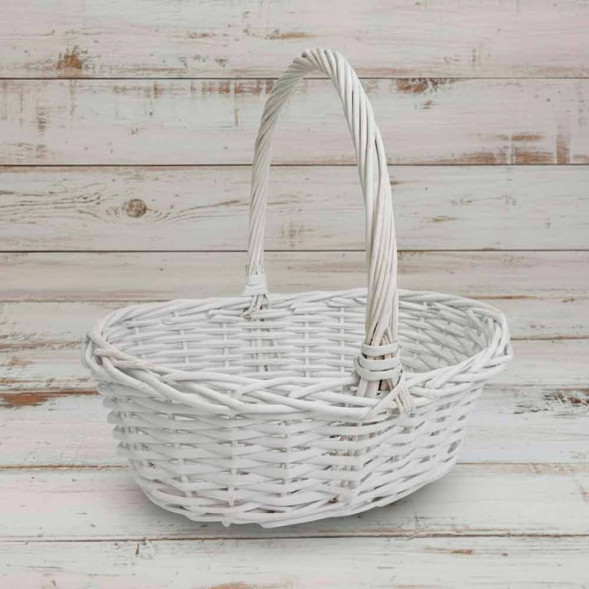 Корзина овальная белая ива в 2-х размерах