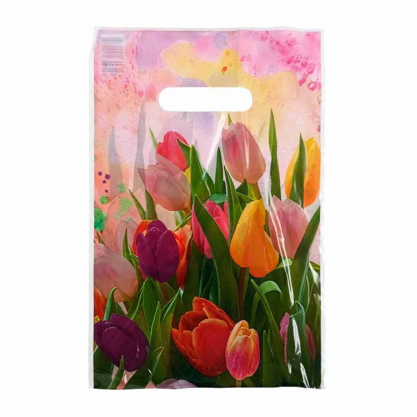 Пакет вырубной ПВД Тюльпаны 20*30см 35 мкм 100шт