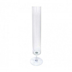 Ваза стекло трубка на высокой ножке Гулливер H-27см D-5см