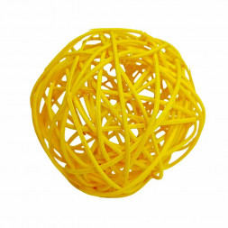Шар из ротанга желтый D-8-9см