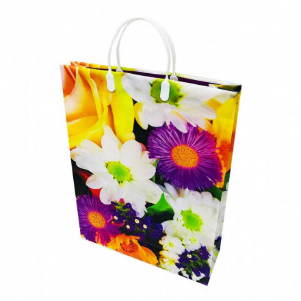 Пакет сумка размер 32*40см Букет ярких цветов