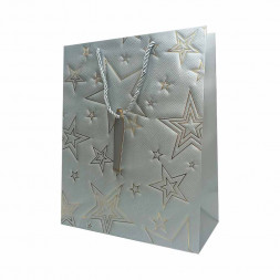 Пакет ЛЮКС Звезды золотые размер 26*32*12см